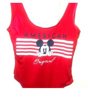 Forever 21 Red Mickey Mouse bodysuit